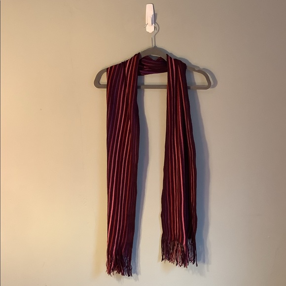 Purple Stripped Fringe Scarf - Picture 3 of 4